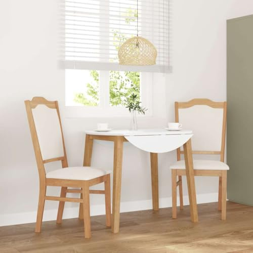 YuuSsea Esszimmerstühle mit Kissen, 2er Set, aus massivem Gummibaumholz, ergonomisches Design für Esszimmer Küche, Moderne Holzstühle, hohe Rückenlehne
