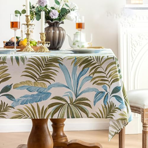 hometrixx Hawaiian Luau Rectangle Tablecloths 55x70 Inch, Resuable Tropical Table Cover, Anti-Slip Party Table Cloth,Outdoor Picnic Kitchen Decor,Scattered Tail Bamboo
