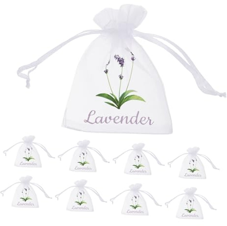 MOTHNUR 20 Piezas Bolsas Organza Vacías con Cordón para Saquitos Lavanda Pequeñas Bolsitas para Hierbas Especias Joyería Blanco y Versátil