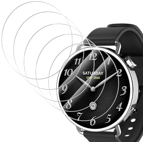 Simpeak 5 Pezzi Pellicola Protettiva Compatibile con Xiaomi Watch S4 41mm, Pellicola Protettiva in Vetro Temperato HD 9H Ultra-Sottile Antigraffio