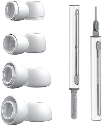 4 Pares Almohadillas Tapón De Auriculares, con Orificio para Reducción De Ruido, con Bolígrafo De Limpieza, Reemplazo De Tapones para Los Oídos con Silicona (XS, S, M, L)