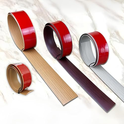 Bande De Transition Sol - Garniture PVC Autocollante, Pour Moquette, Joints Moulures Seuil,Motif Imitation Bois Séparations Plates En Vinyle(Gray,4 * 100cm)