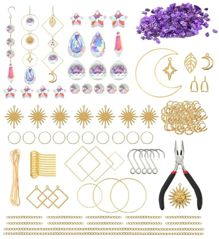 300-teiliges DIY-Sonnenfänger-Set – Sonnenfänger-Kits für Erwachsene, multifunktionales dekoratives Bastelbedarf, kreative Fensterornamente, perfekt für Zuhause, Zimmer, Wanddekoration und mehr