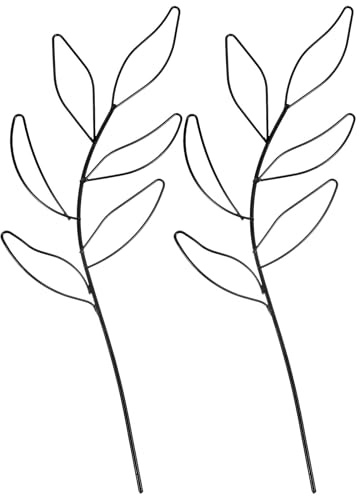 NOLITOY Lot de 2 Treillis Métalliques Noirs pour Plantes Grimpantes Support Compact 32X11 CM en Fer pour Jardin Terrasse et Plantes en Pot Treillis Végétal D’Intérieur Robuste et