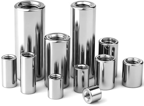 12 STK Runde Gewindehülse M8x30 mm Rundmuffen Edelstahl Langmutter V2A | Gewindemuffe,Innengewinde Runde Verbindungsmuttern für Möbelbau, Holzbau, DIY und Industrielle Anwendungen