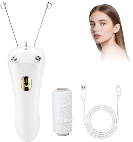 KUIRUNRX® Depiladora Eléctrica, Depiladora Facial para Mujeres, Sin Dolor Enhebrador Físico Depilar para Rostro, Cuerpo, Pierna (Gorado)