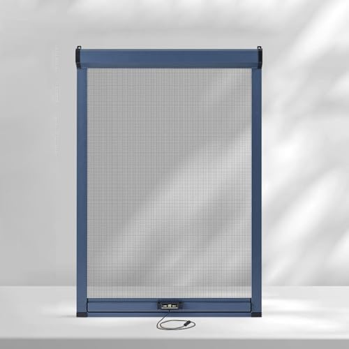 Mosquitera Ventana Enrollable a Medida, Mosquiteras para Ventanas Enrollables, Mosquitera Enrollable Vertical de Aluminio para Techo, Dormitorio, Fácil Instalación