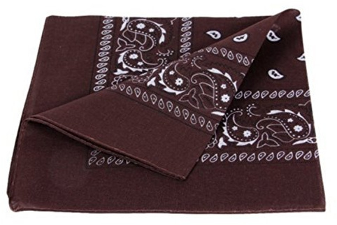 PURECITY© Bandana Original Paisley 100% Coton Foulard Qualité Supérieure/Unité/Lot de 6/Lot de 12/52cm x 52 cm/Tendance Accessoire de Mode Nouvelle Collection (14# Marron)