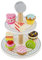 New Classic Toys 10622 Wooden Cake Stand Pretend Play Kids Cooking Simulation Educational Perception Toy for Preschool Age Toddlers Boys Girls, Wood, Multi Color