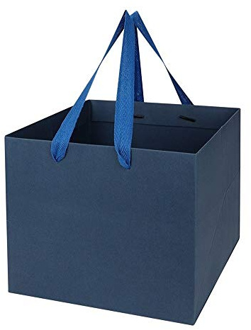 Geschenktüte Kraftpapier Gastgeschenke Mitgebsel Papiertüten 10 Stück Papiertaschen Geburtstags Kuchen Tragetaschen Pizza Papiertragetaschen mit Henkel Viereckig Tüten Papierbeutel