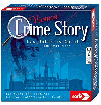 Noris 606201888 Crime Story Vienna - Krimi-Spiel für Erwachsene und Kinder ab 12 Jahren - Detektiv-Kartenspiel zum Thema Wien für 1 bis 6 Spieler, Blau