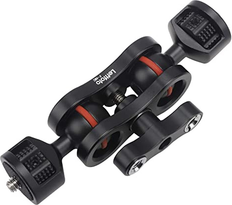 Articulating Double Ballhead Magic Arm Monitor Mount, Double Ballheads 360 Degree Rotation for DSLR Field Monitor Lights Audio Recorders Viewfinders Monitor Mount Bracket