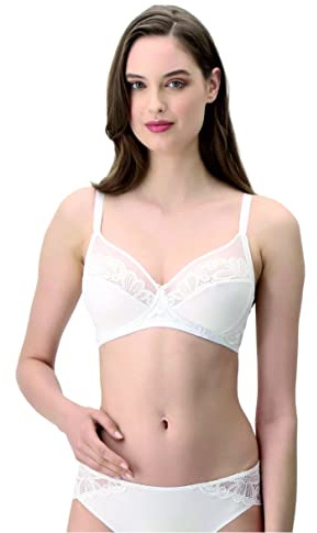 Lepel 1 Pezzo Reggiseno Donna 460 Allure Senza Ferretto con Pizzo - Coppa B - C - D, Bianco 5C