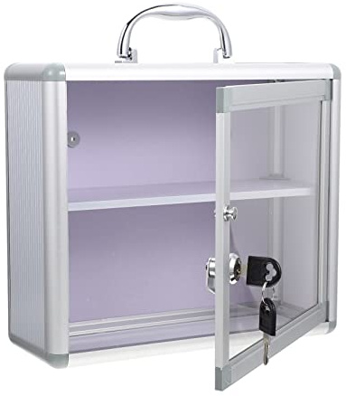 Caja de Medicina vacía con Cerradura de 2 Niveles Caja de Almacenamiento de Primeros Auxilios con Llaves, de Medicina portátil de Emergencia Familiar para Vendajes de píldoras Contenedor de