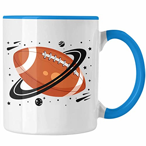Trendation - American Football Tasse Geschenk Football-Spieler Geschenkidee für Geburtstag (Blau)