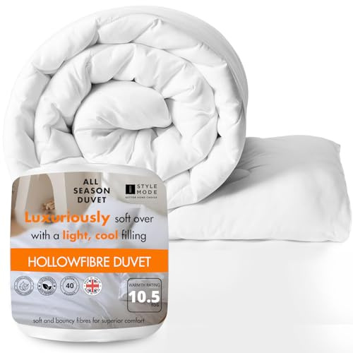 Super King Duvet 10.5 Tog, Anti Allergy Hollowfibre Polycotton All-Season Comfort Quilt – Cosy & Breathable Down Alternative Duvet, Anti-Bacterial, Machine Washable, 260cm x 220cm