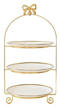 Alzata Torta Moderno Soggiorno Tavolino Ornamento Alzata Torta Oro Alzata Dessert Alzata Torta A Tre Livelli Vassoio Snack Snack Supporto per Dessert Torte (Size : L)