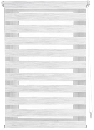 Blindecor Indus Luxury ohne Werkzeug | Rollo Perle 62 x 180 cm Nacht und Tag ohne Bohren | Stoffgröße 59 x 175 cm | Rollo mit Klappfenster
