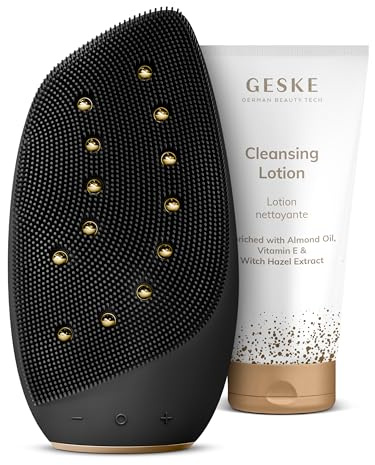 GESKE Sonic Thermo Facial Brush & Face-Lifter + Cleansing Lotion | SmartAppGuided™ | 8 in 1 + GESKE Cleansing Lotion | Set mit passender Kosmetik-Zugabe | Beauty-Bundle