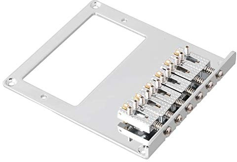 Lahdrhab Humbucker-Gitarrenbrücke für Tele-Gitarre (Chrom) mit 6 Rollen, 6 Saiten