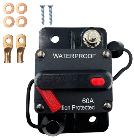 SPTSSWET 60A Auto Schutzschalter 12 V-48 V DC mit Manueller Reset | kfz Leistungsschalter, Sicherungsautomat, für Autos, Booten und LKW