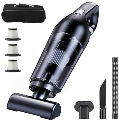 SH-RuiDu Handheld Car Vacuum Cleaner Cordless, Powerful 10000PA Hand Held Vacuum, 25-30Mins Long Runtime Portable Lightweight Mini Vacuum for Home Car Carpet Stairs Pet Hair Cleaning