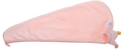 Haartrocknungshaube für Erwachsene aus Coral Fleece, Rosa, Kronendesign | Saugfähige Wickelvariante, Schnelltrocknend, für Baden und Gesichtswäsche, für Frauen, Langes Haar