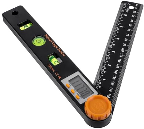 Lurrose Goniometro Digitale Display LCD Angolo Misuratore Portatile per Falegnameria e Lavori di Precisione