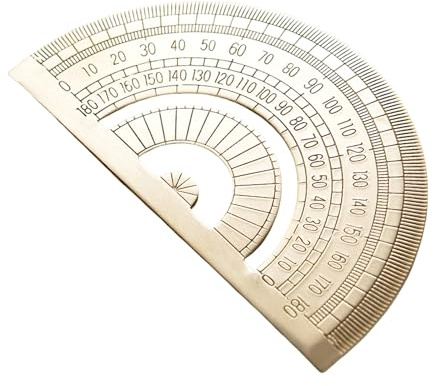 MCAOAL Rapporteur de mathématiques demi-cercles en laiton vintage règle triangulaire papeterie précision outil de mesure rapporteur de dessin en laiton