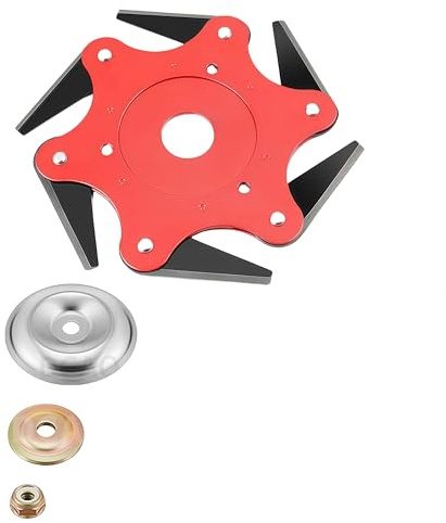 Générique Tête de strimmage de Jardin, Accessoires de tête de Mauvaise Herbe, tête de Coupe Universelle de 6 Acier,Remplacement de la tête de Coupe avec Un kit d'adaptateur (Six Blade, 3 Piece Set*1)