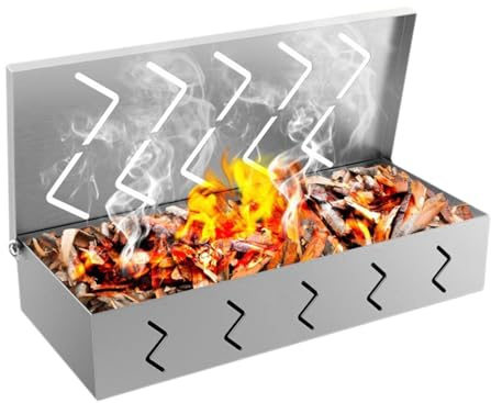Box di fumatori chip in legno - Container per barbecue all'aperto, vassoio fumatore a griglia | Porta della chip in legno in acciaio inossidabile per barbecue a carbone, accessorio per grill barbecue
