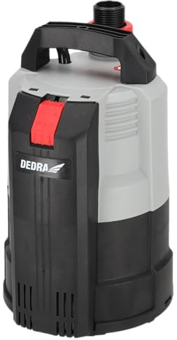 DEDRA dränkbar pump för rent och smutsigt vatten, 350 W platt sugpump, flödeshastighet 4 500 l/h, två driftlägen, platt sugfunktion, pumpning upp till 1 mm vattennivå
