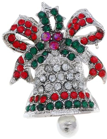 WOFASHPURET Broche De Campana Navideña Vintage Prendedor Navideño Pecho De Vestido Broche Diseño De Campana Para Decoración De Fiesta De Navideñas