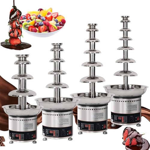 Machine à Fontaine à Chocolat Commerciale, Cascade à Fondue Au Chocolat De Grande Capacité à 4/5/6/7 Niveaux Avec Contrôle De Température De 0 à 150 °c, Pour Fête, Restaurant, Mariage 6 layers