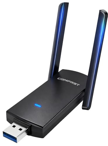 COMFAST Clé WiFi Puissante AC1300Mbps, Double Bande Clé WiFi pour PC