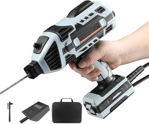 Portable Handheld ARC Welding Machine, 220V IGBT Stick Welder with 6 Adjustable Current Levels, for 3/64 to 1/8 Electrodes, Compact Welder Gun Design (Grey)