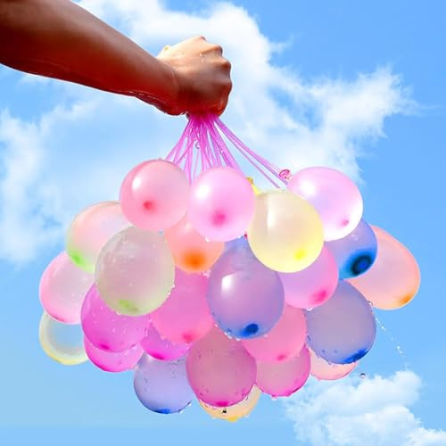 Tourima 111 Pcs Wasserbomben SelbstschließEnd, Schnellfüller Wasser Bunt | 60 Zweite Schnellfüller Wasser, Luftballons Bunt Wasserball, Wasserperlen Für Kinder Spiele, Wasserbomben Pool Sommer Party