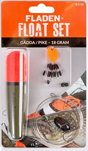 FLADEN Fishing Complete PIKE FLOAT and Accessory Kit Set - 18g Lead-Free Weight, 30lb Wire Trace, 60cm Handmade Rig, Size 4 trebles, Swivel, Stopper and 4mm Rubber Beads- Ideal for Predators [21-121]