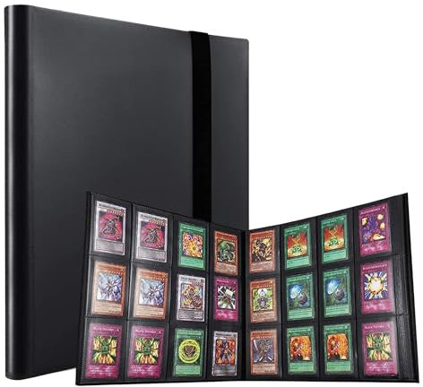 Cyiecw 480 Pockets Scrapbook for Cards, Trading Cards Album Folder, Waterproof Black Collection Trading Card Albums, Gifts for Collectors