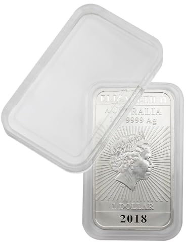 LINDNER Das Original Rechteckige Münzkapseln Innenmaße 27 x 47 mm, 10er-Packung, z.B. für 1 Oz. Australien Silber-Münzbarren