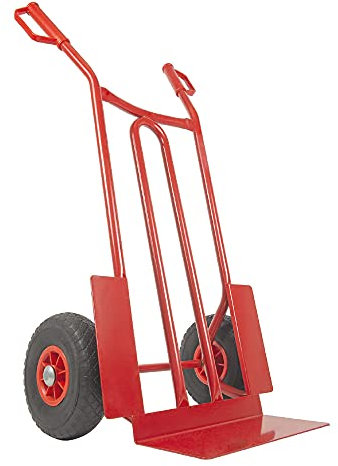 TRESTLES S01 Rot Sackkarre | Stahlgestänge | pannensicheres PU Rad | 250 kg Tragkraft | Made in EU