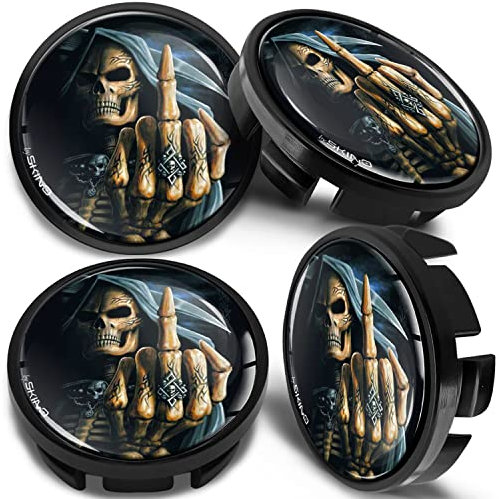 SkinoEu 4 x 65mm Wheel Centre Alloy Hub Center Caps Compatible with VW 3B7 601 171 / 6U7 601 171 Black Hubcaps CV 25