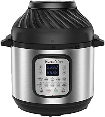 Instant Pot Duo Crisp + Hot Air Fryer 11-in-1 Electric Multi-Cooker 5.7 L - Pressure Cooker, Air Fryer, Slow Cooker, Steamer, Sous Vide Device, Dehydrator with Grill, Keep Warm and Baking Function