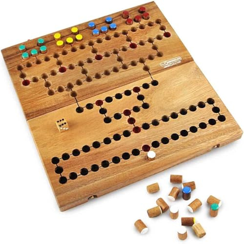 Logica Spiele Art. Malefiz - Brettspiel aus Holz - Strategiespiel für 2/4 Spieler - Familienspiel