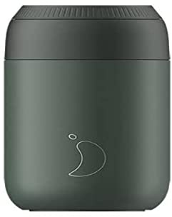 Chilly's Series 2 doppelwandiger Kaffeebecher aus Edelstahl in der Farbe Pine Green mit einem Volumen von 340ml, B2B_C340S2PGRN