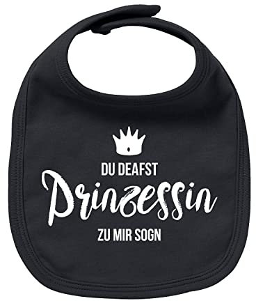 Bavariashop Baby Lätzchen Prinzessin - schwarz, Kinderlätzchen mit Spruch