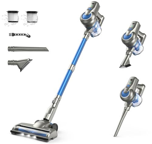 Kalado KCV500 Akku Staubsauger, 23kPa Saugleistung Ultraleichter Staubsauger Kabellos, 6-in-1 Handstaubsauger, 35 Min Laufzeit, kabelloser Staubsauger Stielstaubsauger für Tierhaare,Teppich, Hartböden