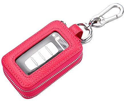 Autoschlüssel Hülle Schlüsseltasche für Damen Herren,Tragbar Leder Schlüsseletui Auto-Schlüssel-Anhänger Vintage Schlüsselmäppchen Schlüssel Kasten Doppelter Reißverschluss Fernbedienung Wallet Tasche