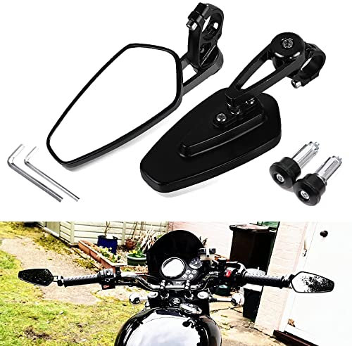 Heart Horse Motorcycle Mirror Universal 7/8'' 22mm Hollow Handlebars End Side Mirror HD Motorbike for Mirror Explosion Proof Motorcycle Rear Bike Mirror for Scooter Ya-ma-ha Street Dirt Bike (1 Pair)