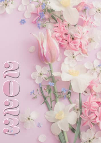 Pink Flowers - Terminplaner 2023 für Arztpraxis, Friseur, Gastro, Kosmetikstudio u.v.m. Buchkalender, Tagesplaner, Praxisplaner, Terminbuch, 320 Seiten, DIN A4, 3 Mitarbeiter, 15 Min Takt, deutsch